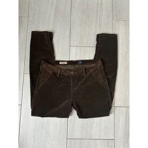 AG Adriano Goldschmied Women Stevie Slim Straight Brown Corduroy Size 30R Pants